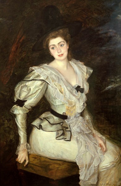 La baronne de B. M..., dans un costume Louis XVI